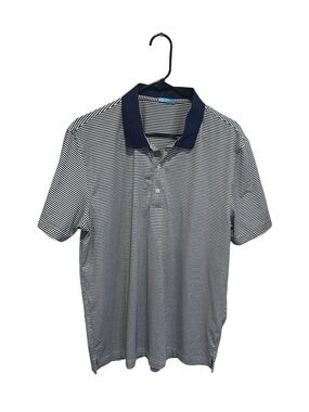 J.McLaughlin men’s navy white striped polo shirt size Large